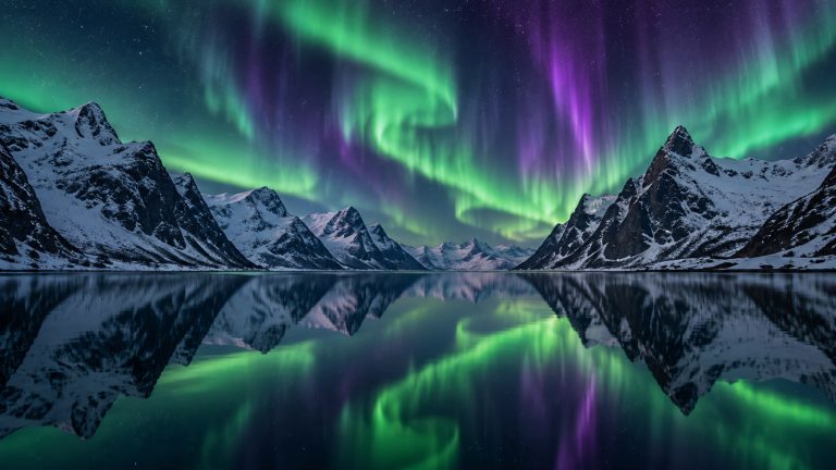 Aurora Fjord wallpaper