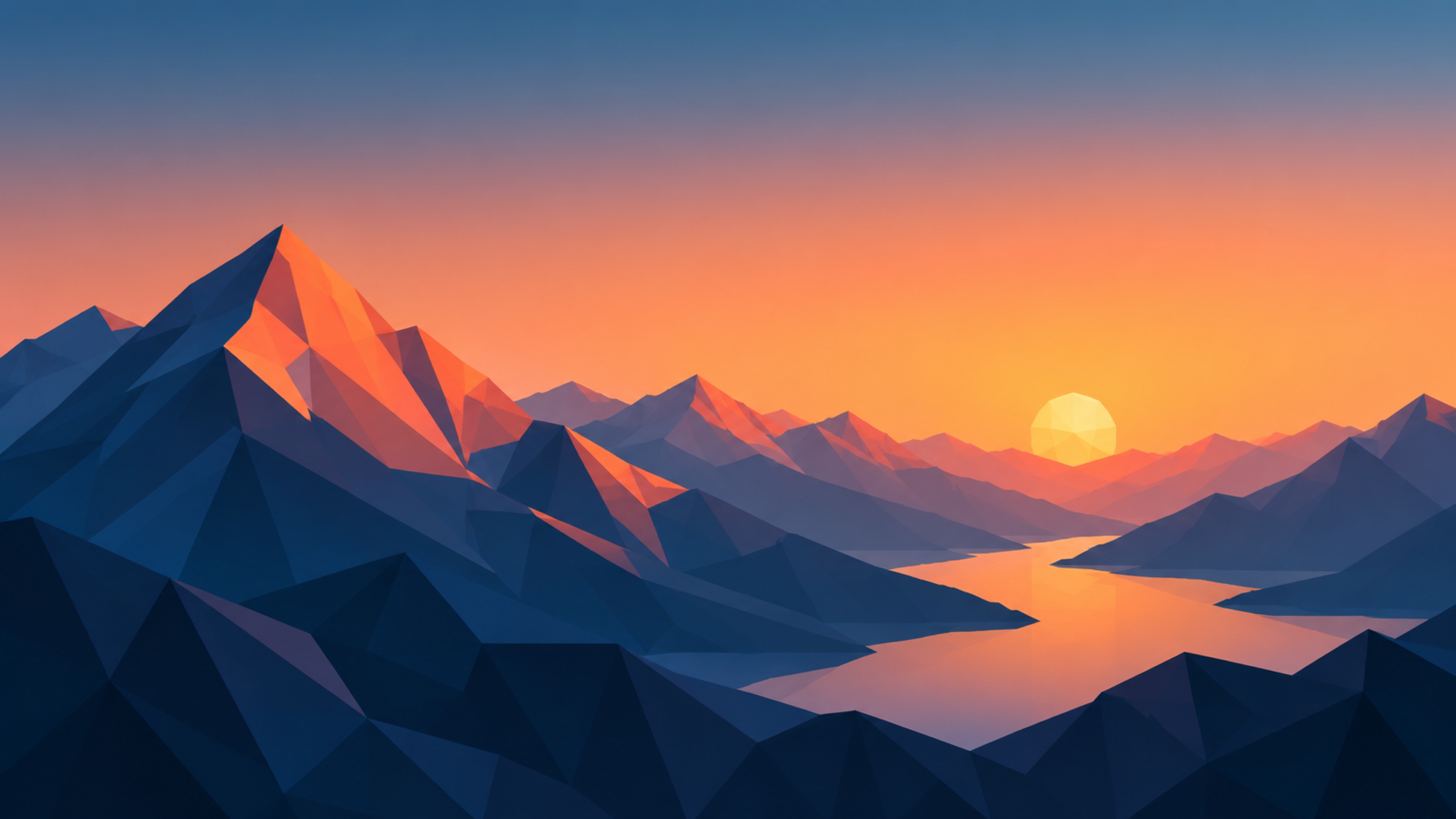 Low-Poly Peaks wallpaper